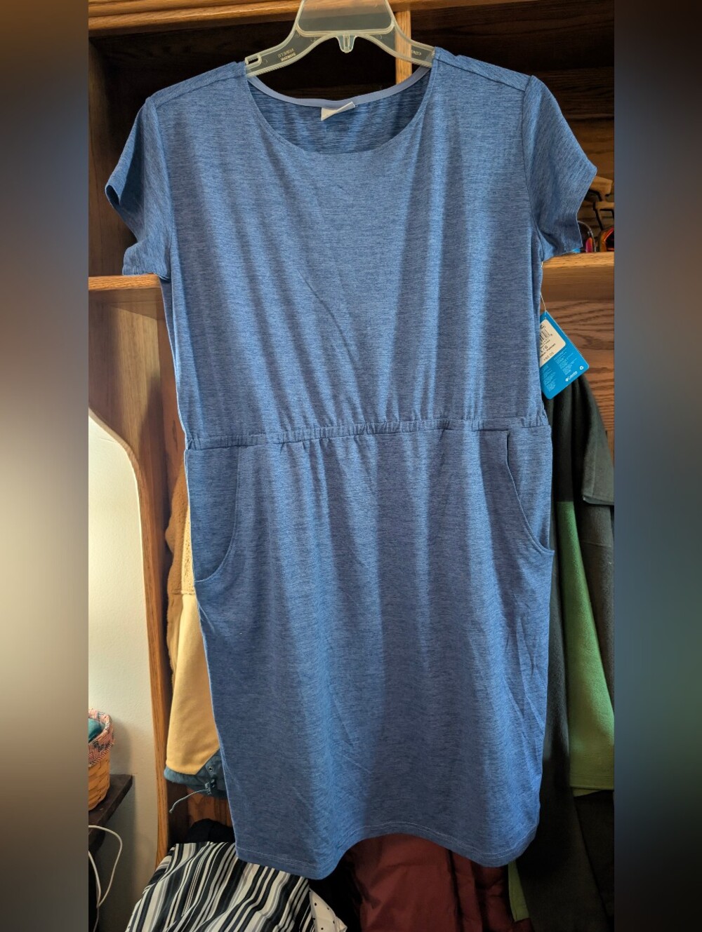 Columbia Blue Short Sleeve Casual Dress